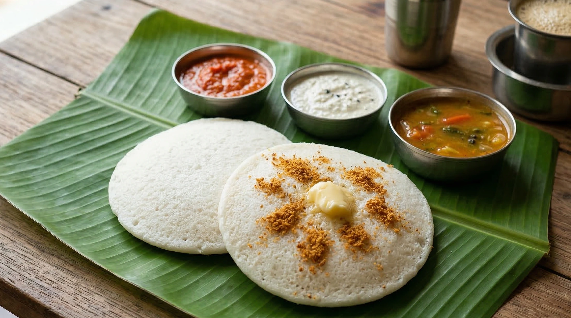 Soft and fluffy Thatte Idli